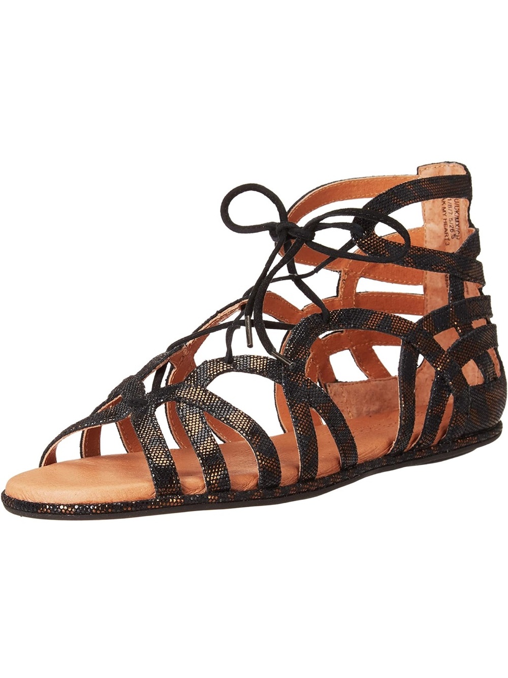 gentle souls break my heart 3 Black brown Lace-Up Gladiator Sandals Sz 9